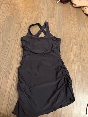 Black Crossback Swim Dress
